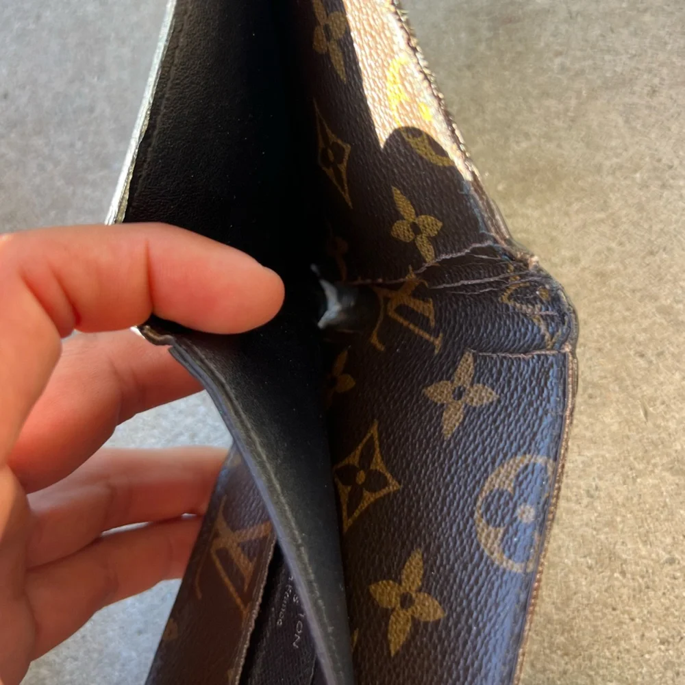 Louis Vuitton Brown Monogram Wallet Multiple Macasser Brown Black Leather 2009